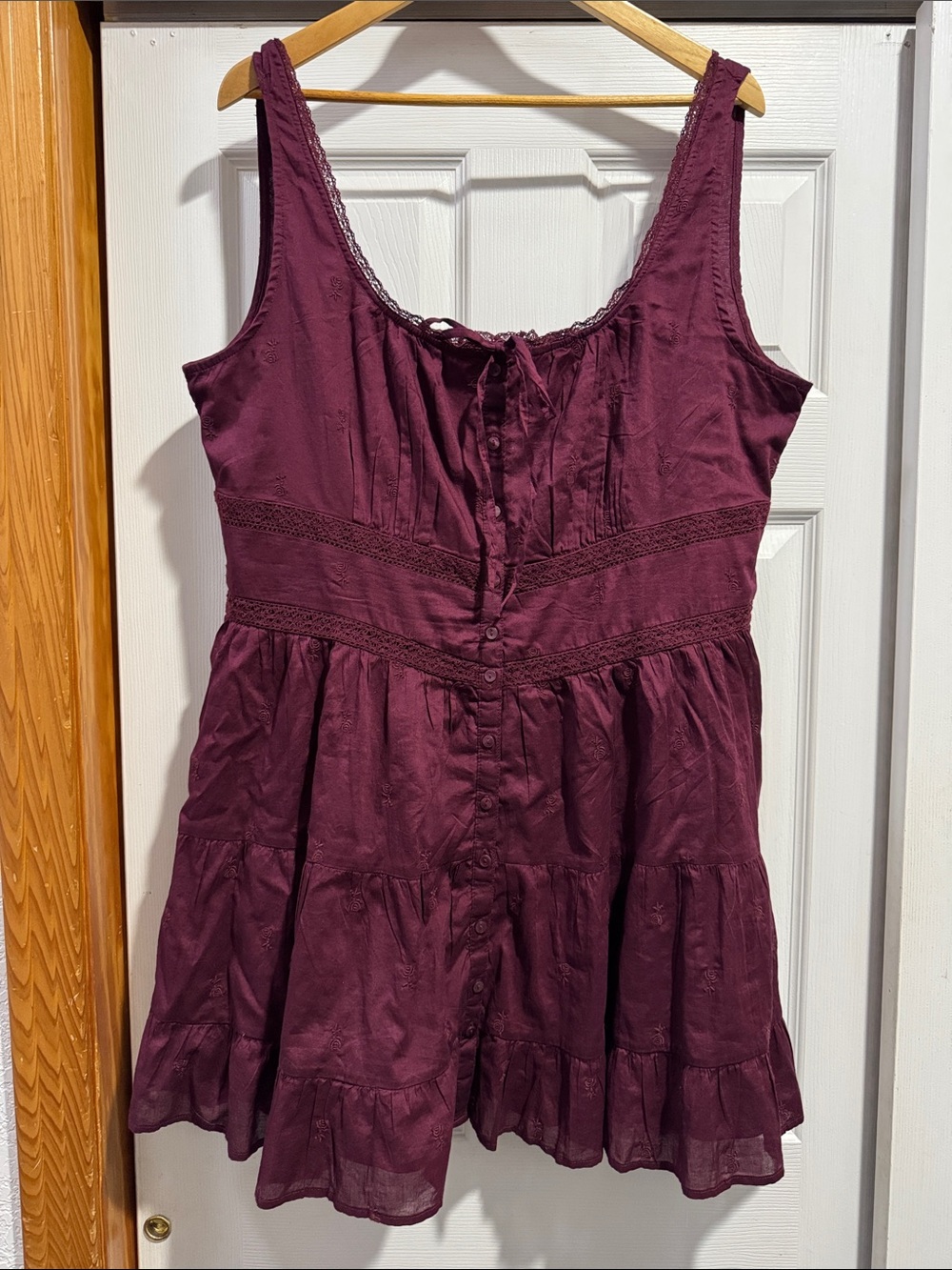 NWT GAP Sleeveless Corset Button-Front Mini Dress in Wine